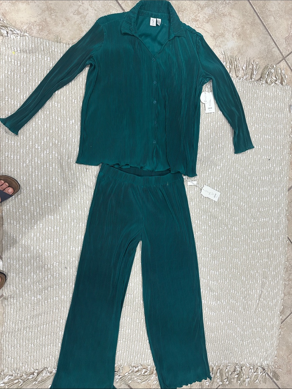 Joie Teal Pleated Two-Piece Set